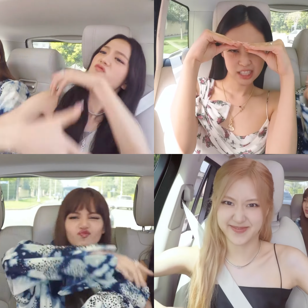 BLACKPINK四位成員作出狂派必備的憤怒表情,超可愛!(截圖自The Late Late Show with James Corden YT)