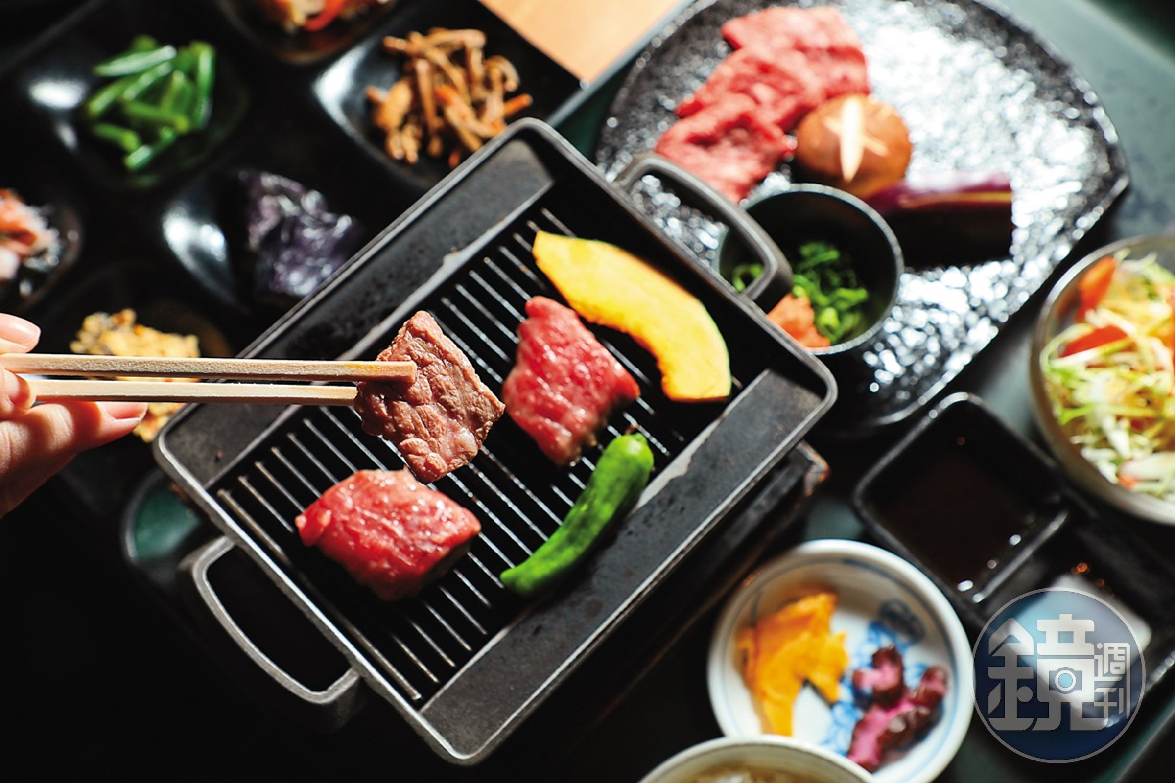 可以自己掌握熟度的「丹波牛鐵板燒定食」，牛肉非常甘美。（3,180日圓／份，約NT$738）
