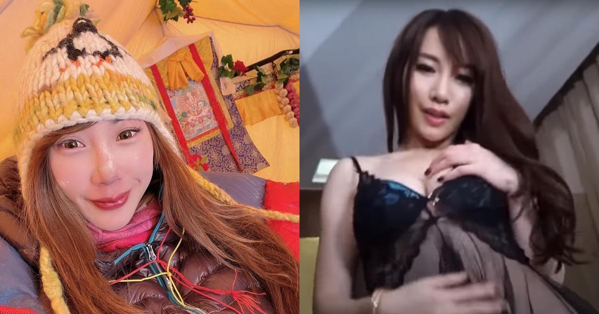 曾格爾員原先形象陽光健康(左),近來卻捲入小三風波,還被挖出曾化名「關關」拍攝大尺度性感影片(右)。(翻攝自曾格爾臉書、YouTube)