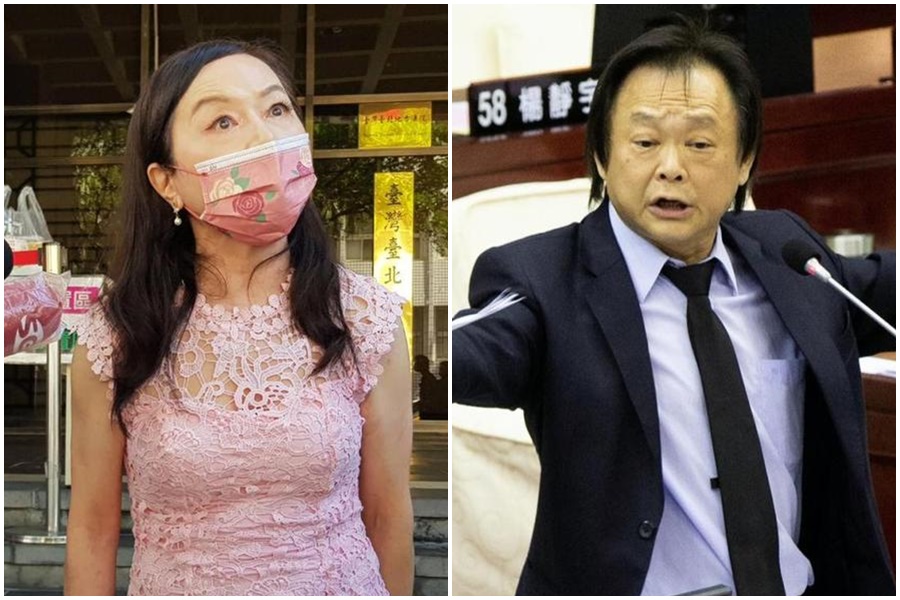 王世堅（右）在黨內初選贏過何志偉，卻被周玉蔻（左 ）唱衰明年一定會輸。（本刊資料照）