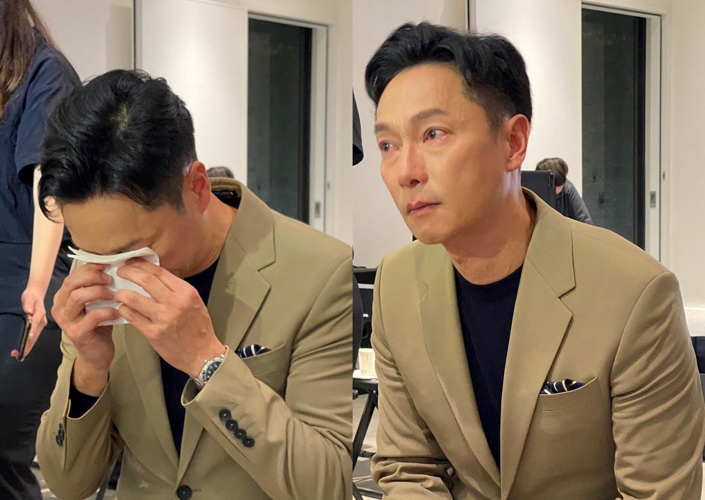 謝祖武提到母親過世忍不住哽咽。