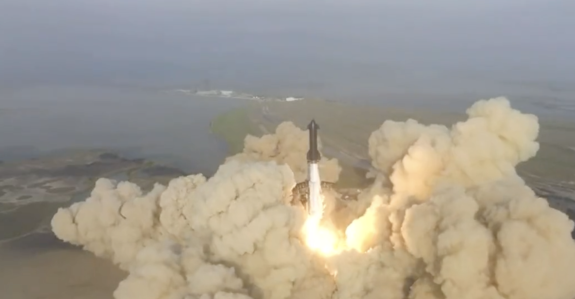 星艦(Starship)發射當下。(翻攝自推特@SpaceX)