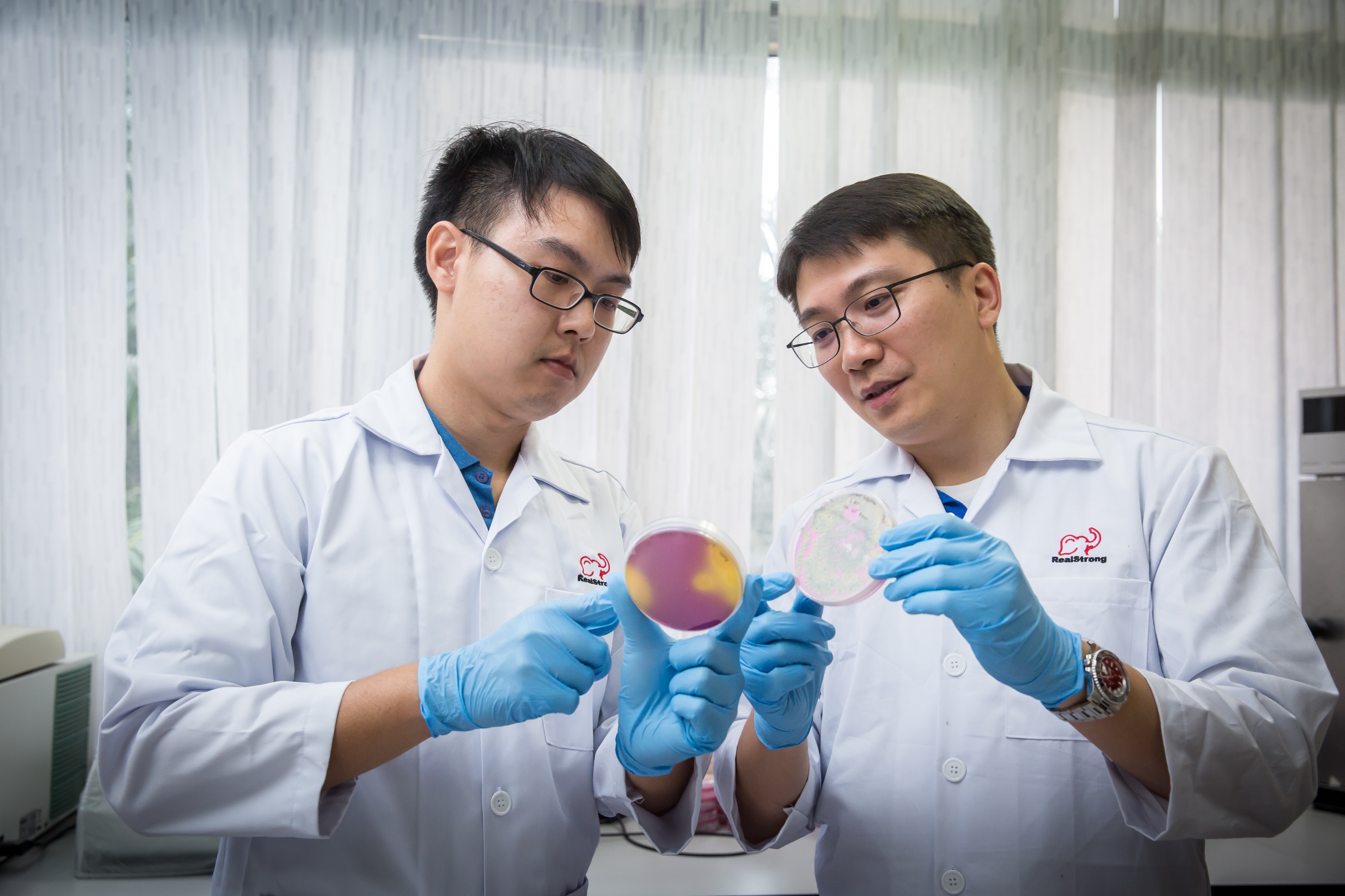 全宇將油棕廢棄果泥當載體,研發出如植物疫苗的生物有機肥,成功預防棕櫚樹病害。(圖右為全宇董事長彭士豪,全宇提供)