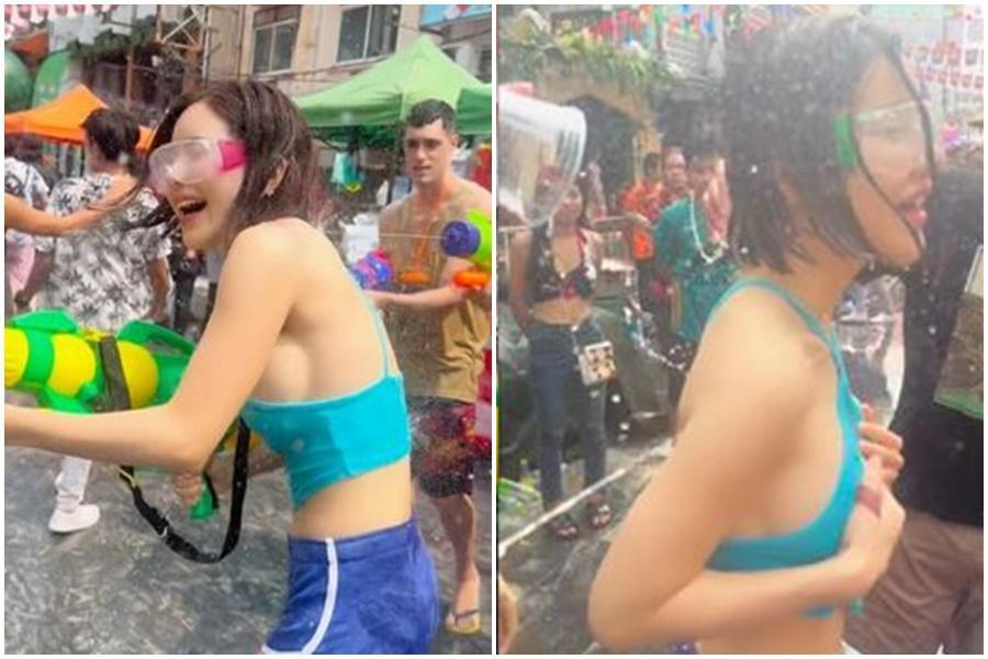 南韓女神DJ Soda到泰國當地體驗潑水節。(翻攝自DJ SODA IG)