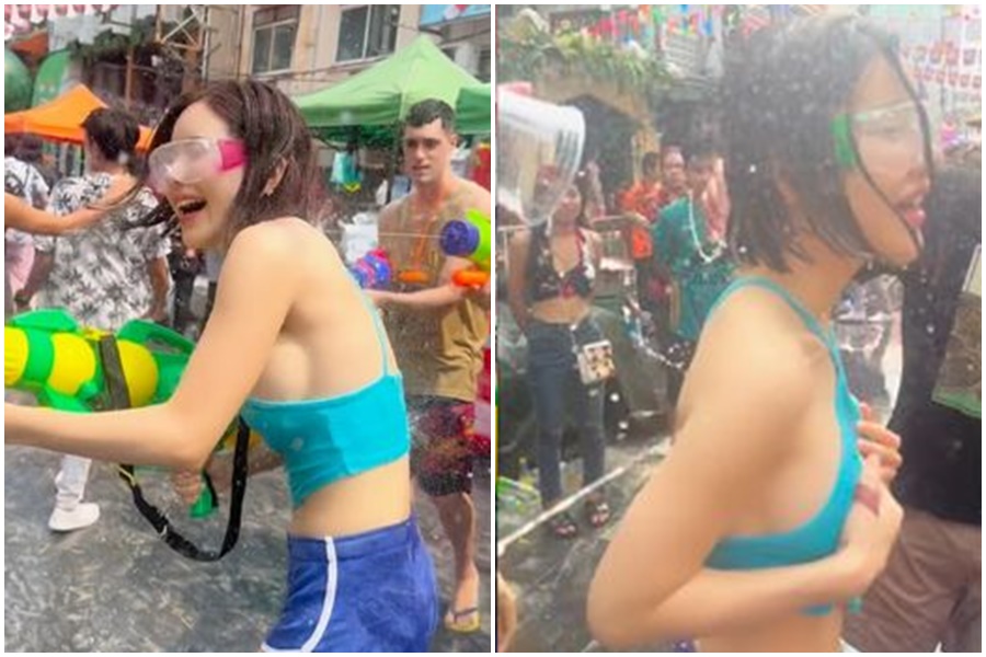 南韓女神DJ Soda到泰國當地體驗潑水節。（翻攝自DJ SODA IG）