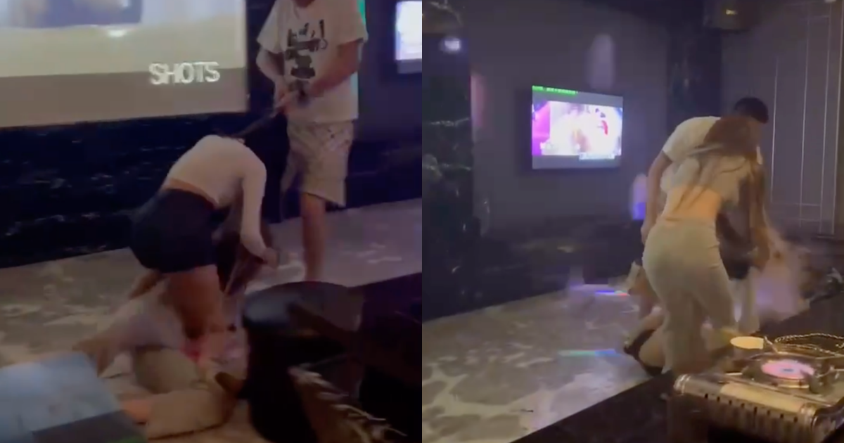 台中一間KTV發生恐怖暴力事件，受害女子甚至遭潑滾燙熱水。（翻攝自記者爆料網）