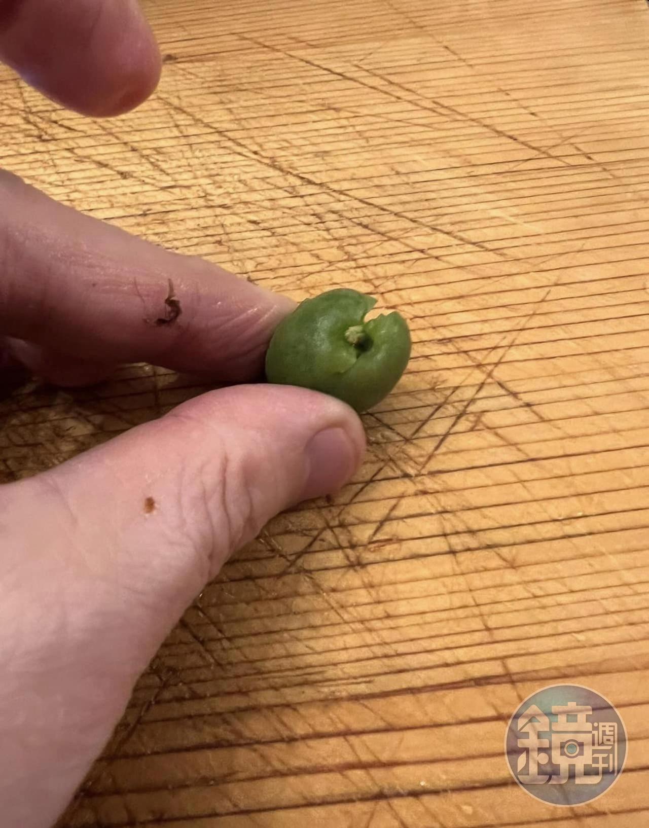 敲破的青梅。