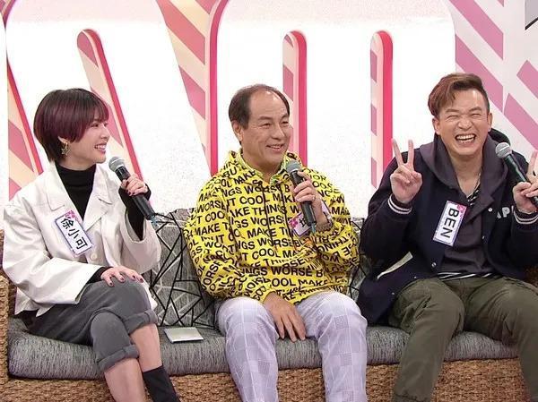 徐小可（左起）、父親許立坤、老公阿Ben一起上節目錄影。（翻攝自聽媽媽的話臉書）