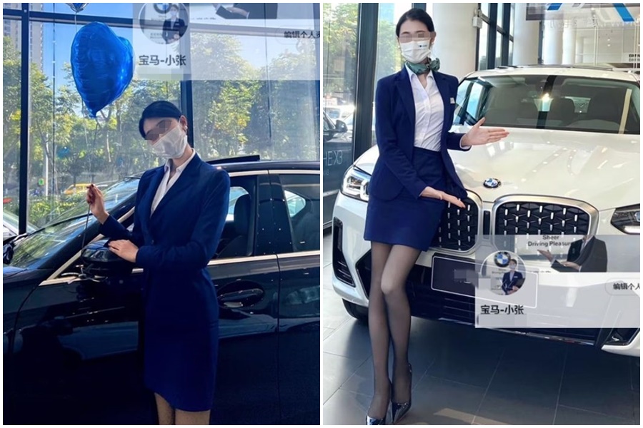 一名疑似女銷售員為拚賣車業績,以肉體換業績,引發關注。(翻攝推特)