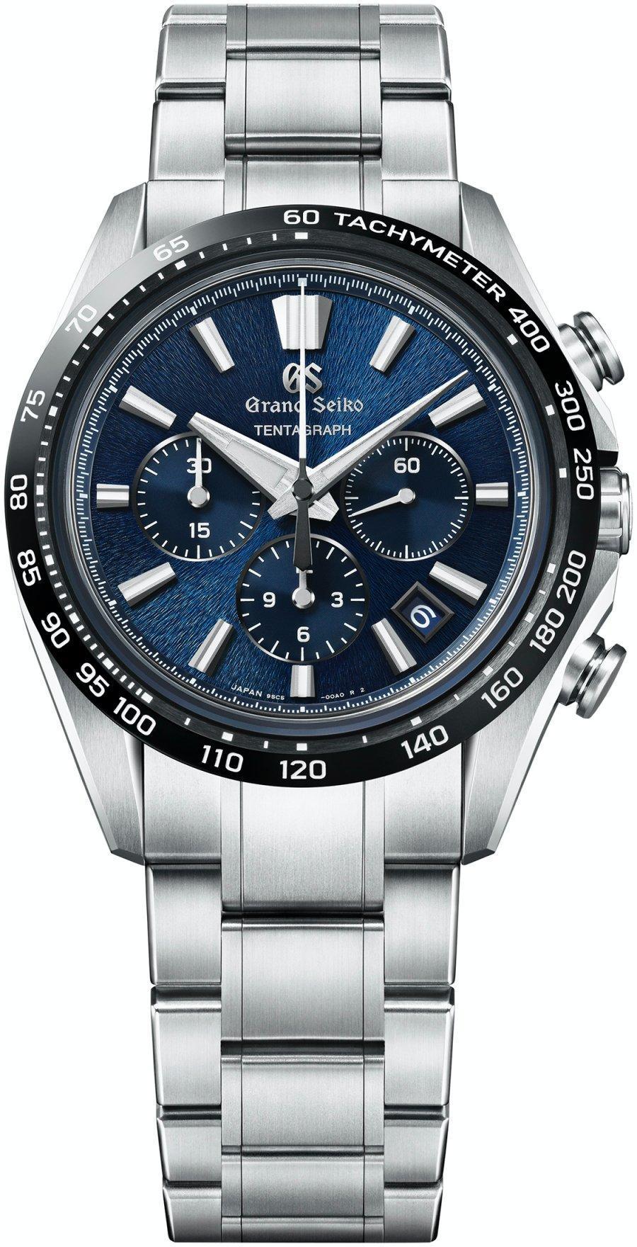 Grand Seiko發表品牌創立以來第一款純機械結構計時碼錶Tentagraph,擁有10振動高振頻(每小時3萬6千轉,5赫茲)擒縱結構與3日鏈(72小時動力儲存),是目前市面上規格最高的計時碼錶,也符合GS對精準、便利與實用性的要求。搭載全新9SC5機芯,是以其著名的9SA5(和牛機芯)改造而成。鈦金屬錶殼鍊帶,錶徑43.2mm,防水100米。定價NT$405,000。