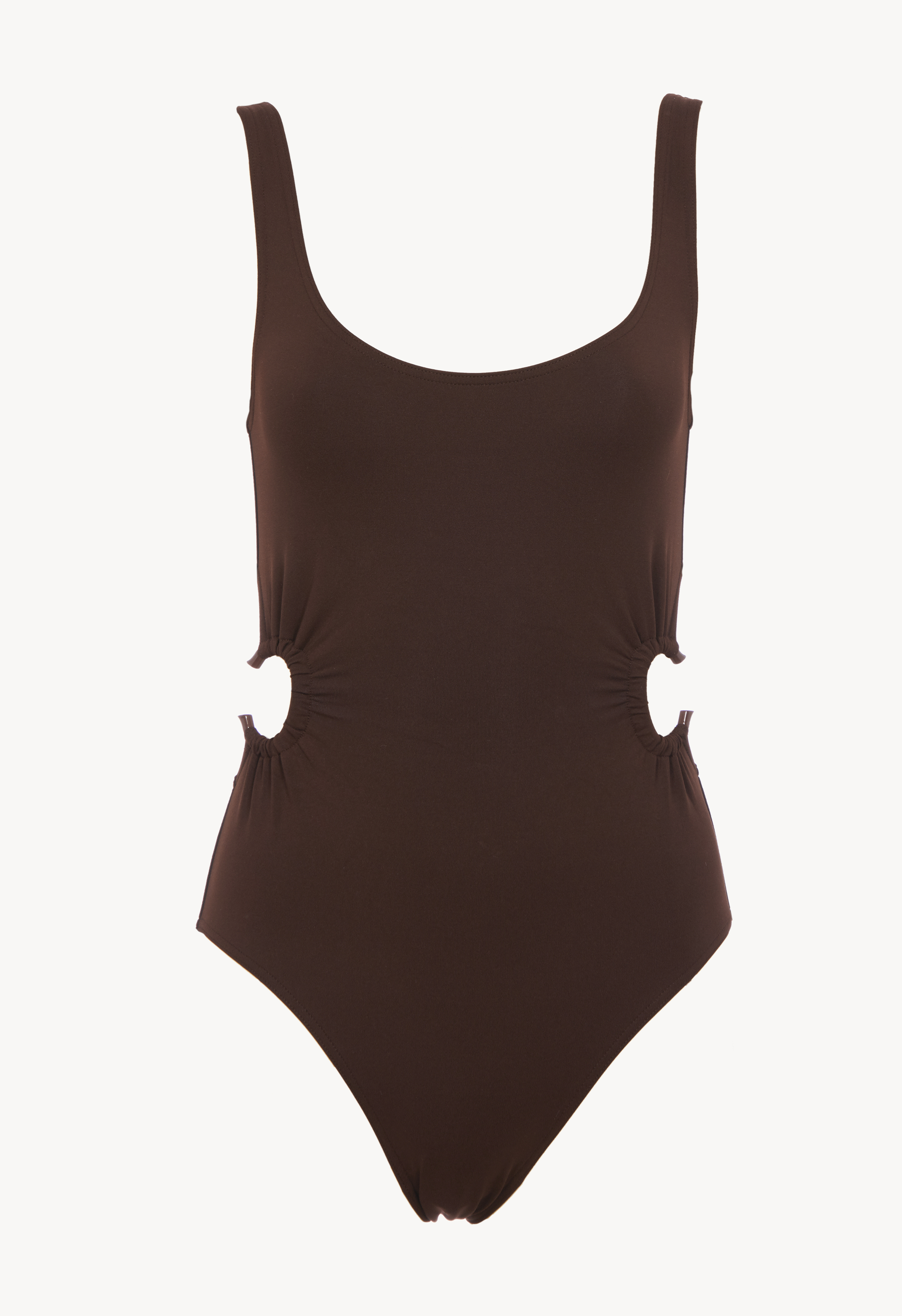 Chloé x ERES Panama深棕色泳衣，NT$23,800。（Chloé提供）
