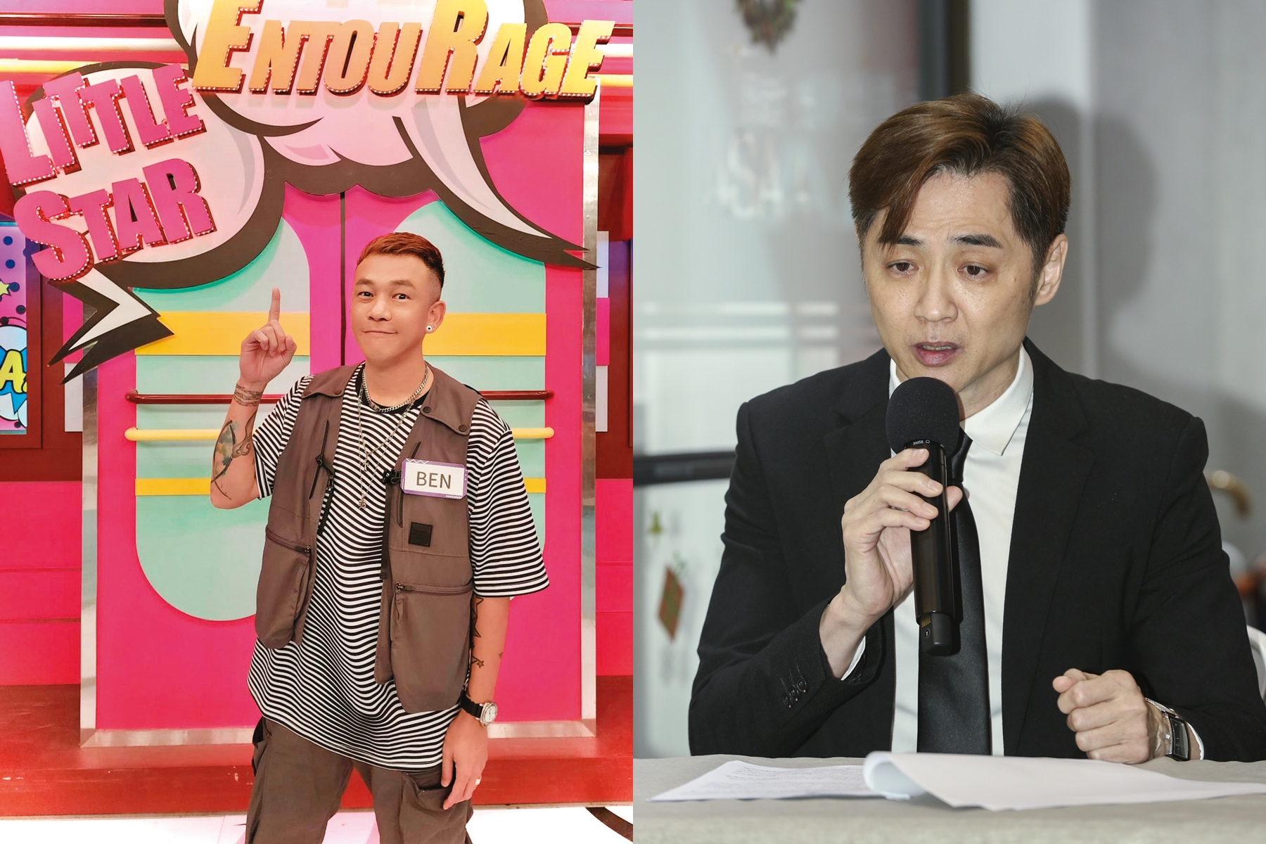 阿Ben（左）曾向國稅局檢舉藝起發光教會虛報薪資所得；右為宋逸民。（翻攝阿Ben臉書、本刊資料照）