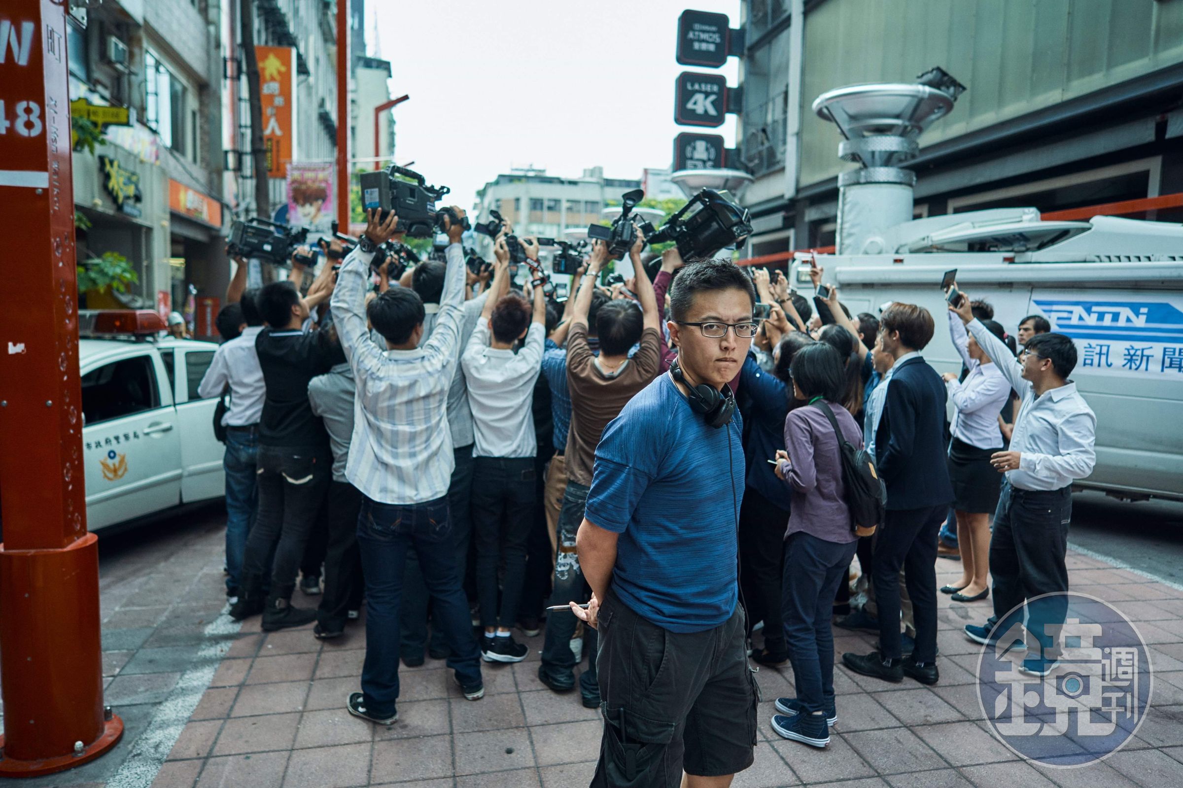 林君陽在《我們與惡的距離》拍攝現場。（林君陽提供）