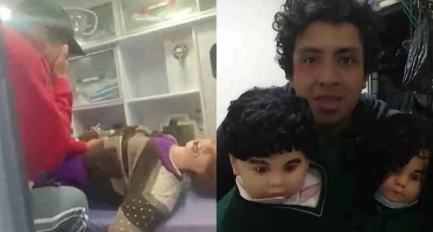克里斯蒂安自稱與布娃娃生下愛的結晶，近日更因妻子生病叫救護車引起討論。（翻攝自每日郵報／tiktok）