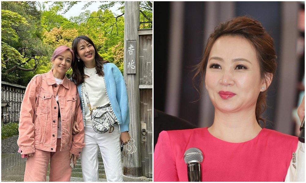 賈永婕（左圖右）與季芹（左圖左）遊京都，狂cue正在氣頭上的郁方（右圖）。（翻攝賈永婕臉書、本刊資料照）