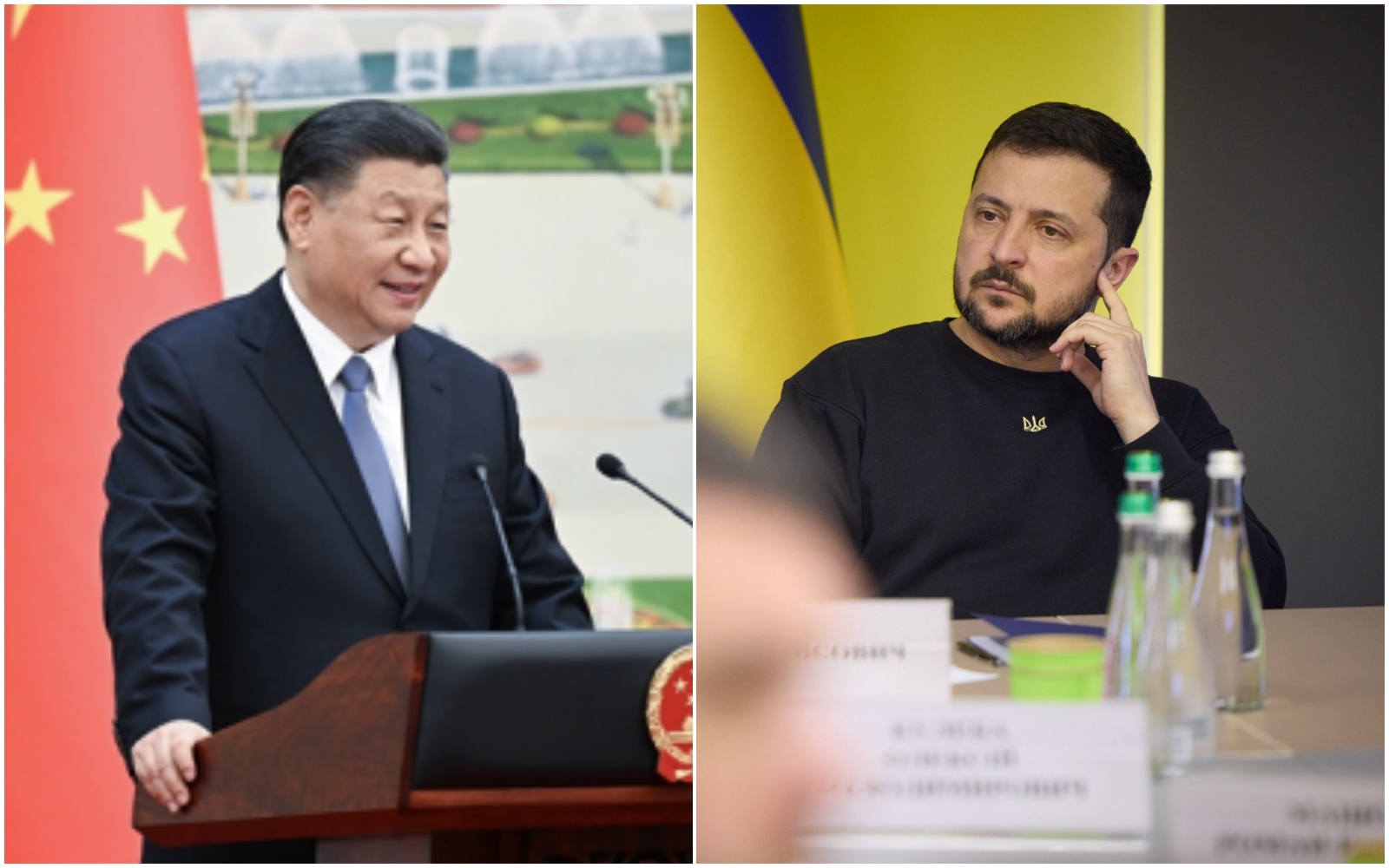 習近平今與澤倫斯基通過電話，事後雙方皆稱將有助雙邊關係發展。（翻攝自中國外交部、澤倫斯基臉書）