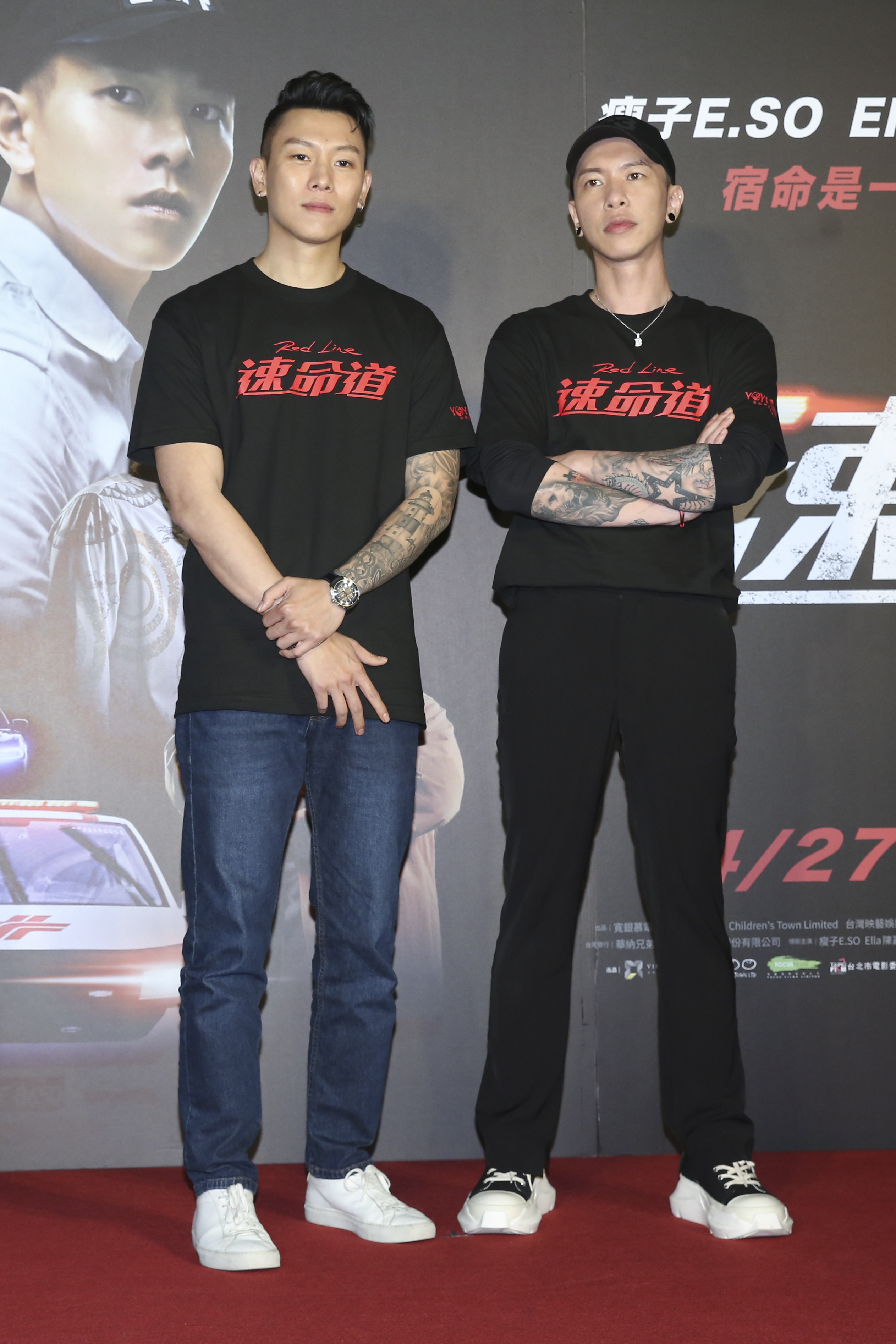 頑童116「欠一咖」,大淵因故無法前來,只有瘦子與小春現身首映會。