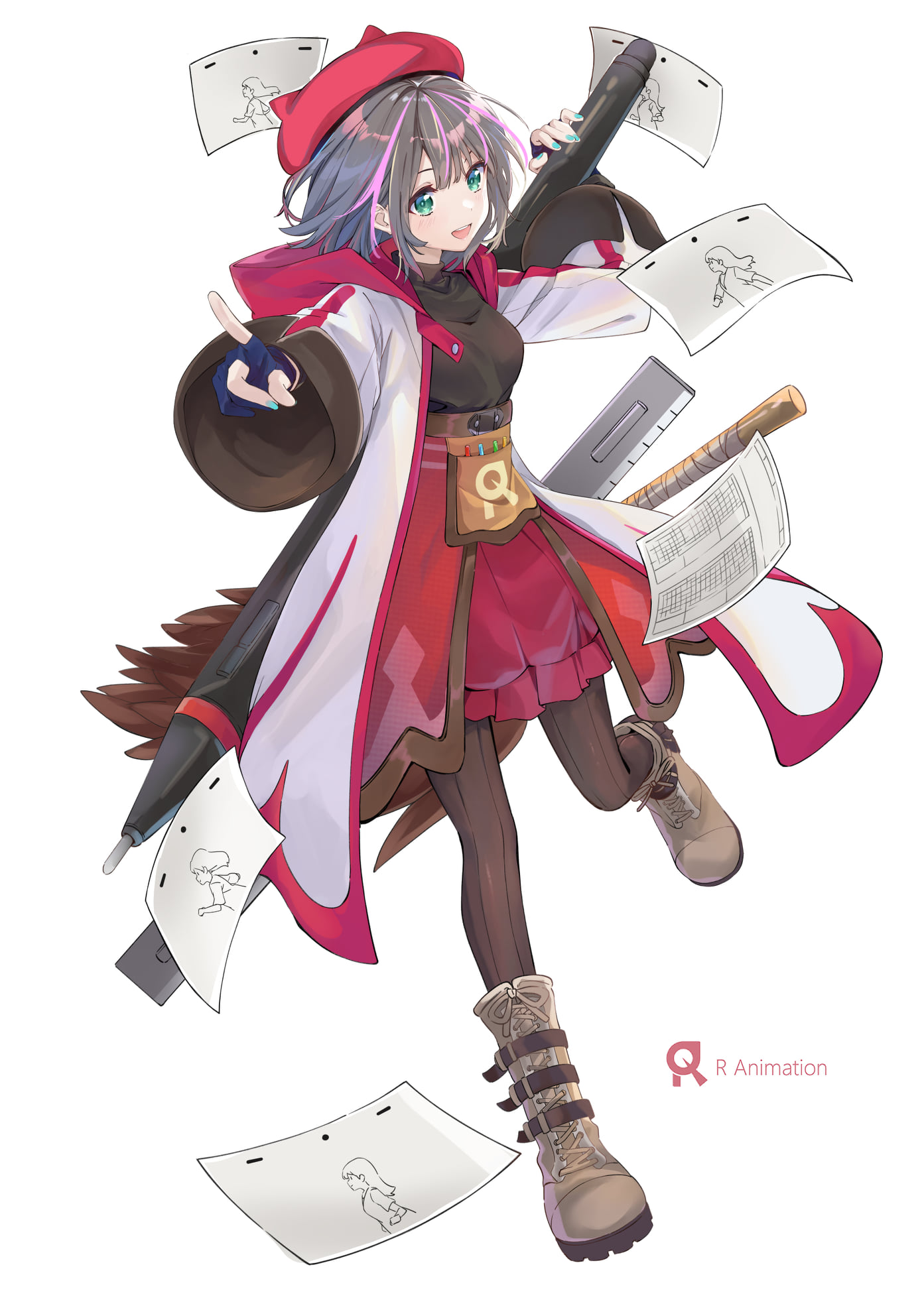 原創角色「小紅帽看板娘」,形象是一位原畫師。(小紅帽國際動畫提供)