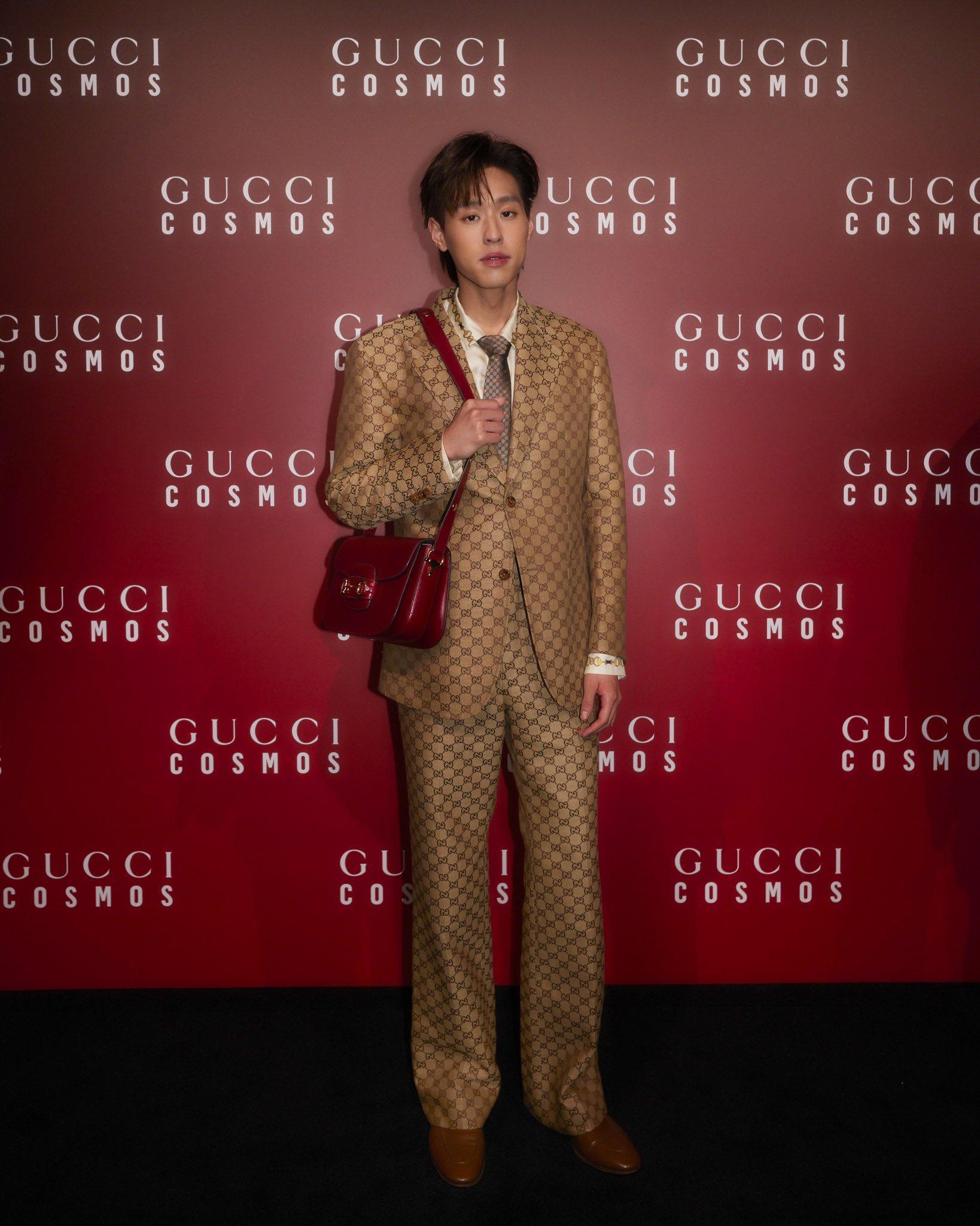 Billkin昨天在上海出席GUCCI品牌活動。(翻攝Billkin推特)