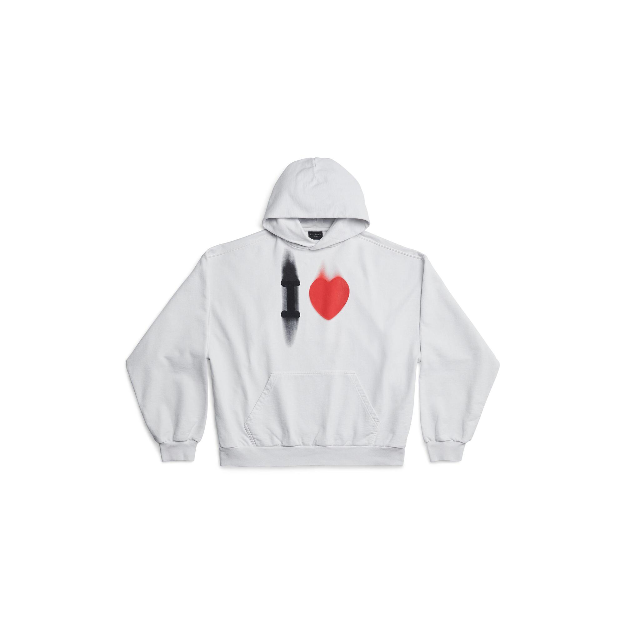 I LOVE白色連帽衛衣。NT$36,850(BALENCIAGA提供)