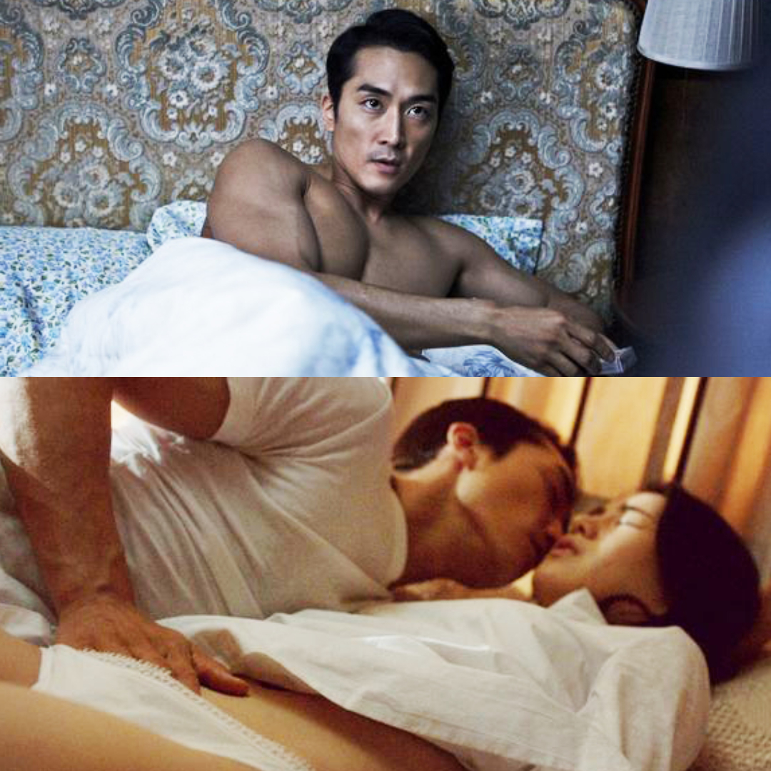 林智妍(下圖右)與宋承憲(下圖左、上圖)主演的《人間中毒》媲美《色,戒》。(翻攝自自由微信)