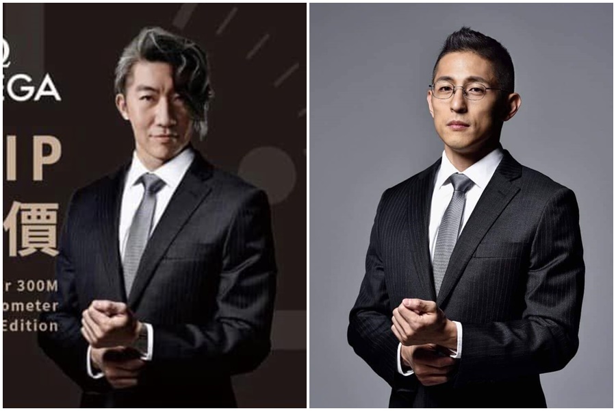 史書華（左）的名錶團購宣傳圖，遭陳沂爆料盜取吳怡農（右）的照片。（翻攝自陳沂臉書）