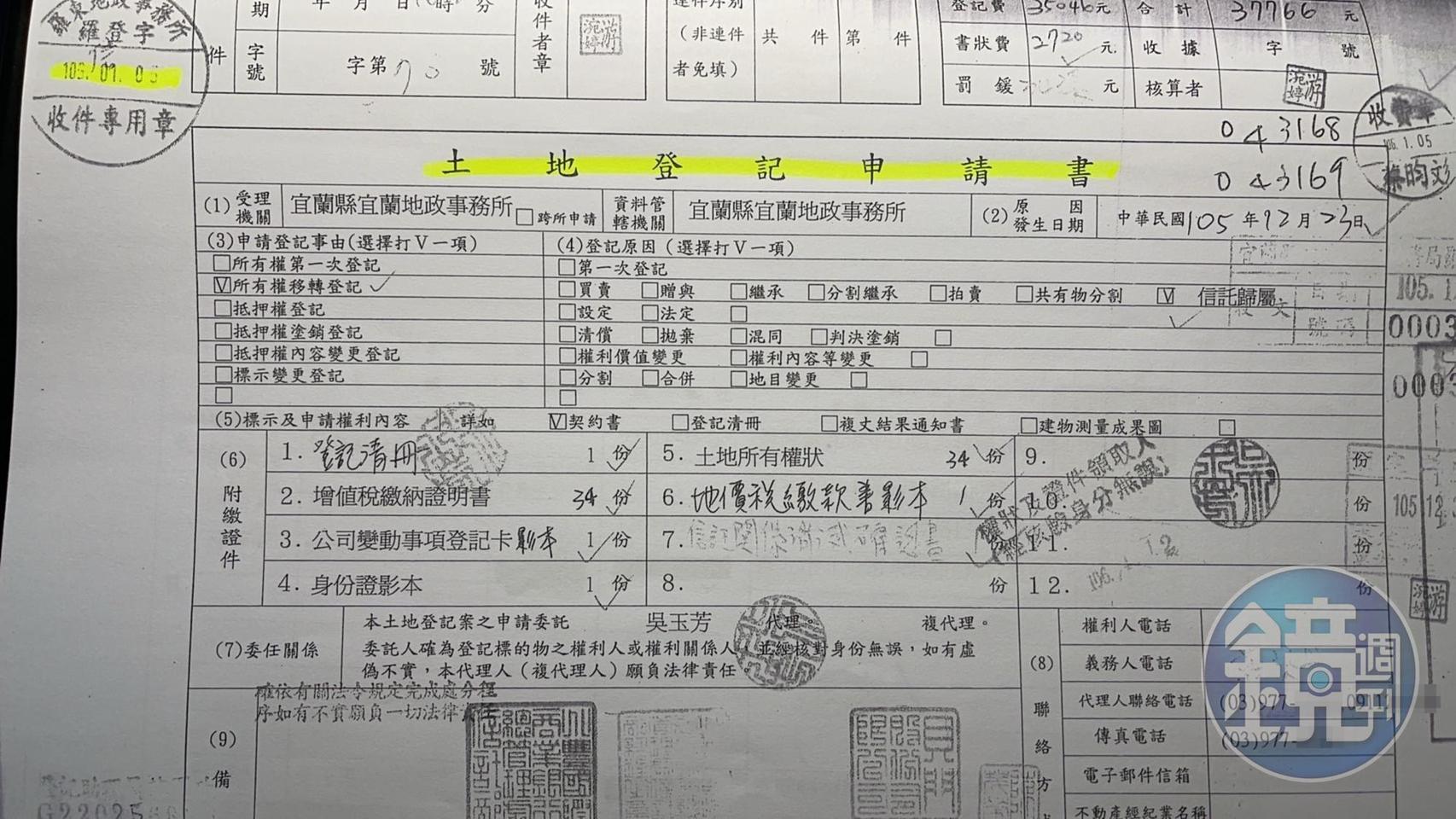 法院從羅東地政事務所調閱的關鍵資料。