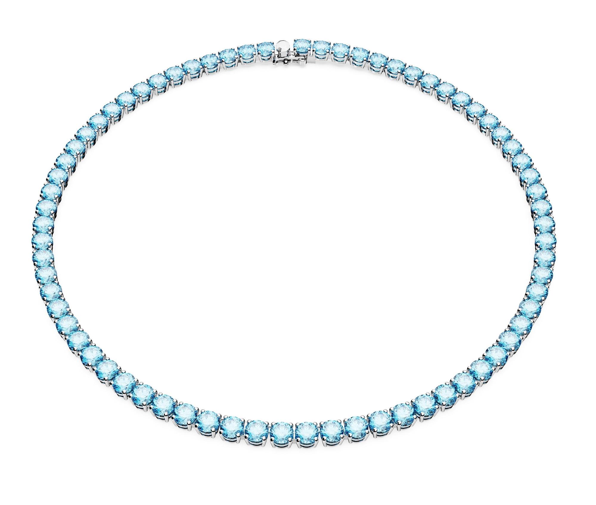 高爾宣配戴Matrix Tennis藍色項鍊。NT$15,000(SWAROVSKI提供)