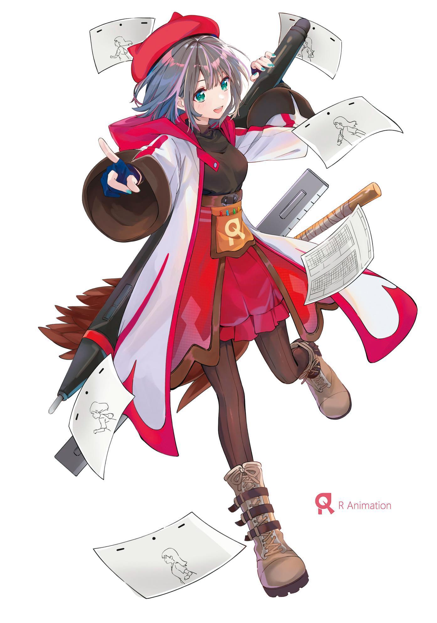 圖為原創角色「小紅帽看板娘」，形象就是一位畫師。（小紅帽國際動畫提供）