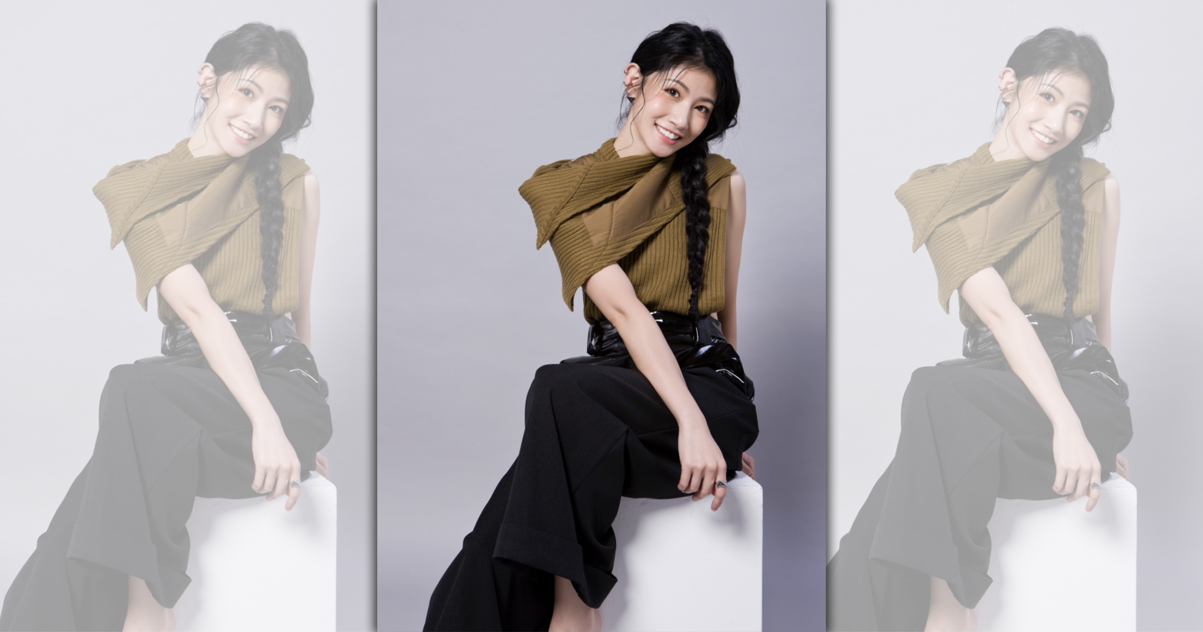 李千娜在1500聲量音創低調充電，學習作詞、作曲、編曲，校慶義不容辭擔任宣傳大使，並將擔任1500之星決賽評審之一。（劇樂蹦娛樂提供）