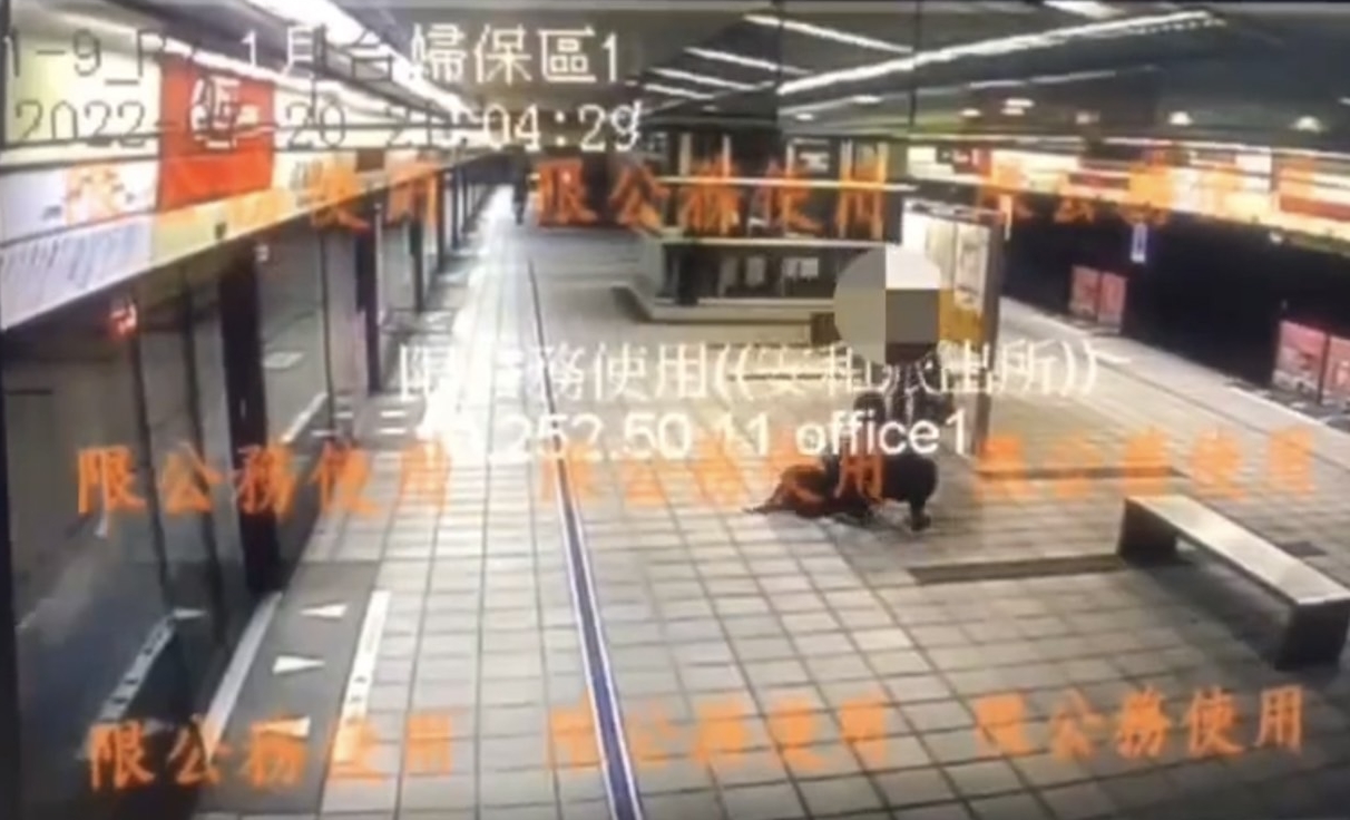 許男將日籍B女壓在地上抓揉胸部,一旁民眾上前制止也被無視。(翻攝畫面)