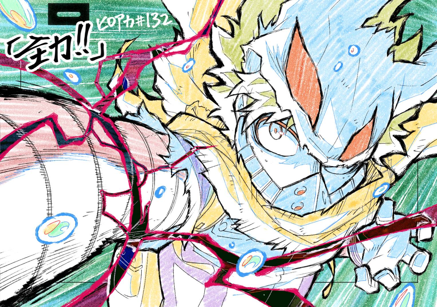 姚杰善現為BONES全拘束畫師，他時常會在社群分享創作，宣傳《我的英雄學院》播出。（姚杰善提供）