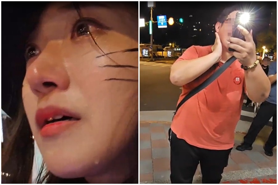 企鵝妹昨晚在北市街頭遭狂粉跟蹤18分鐘，還被要求唱生日快樂歌，害她忍不住在直播中落淚。（翻攝自@jinnytty Twitch）