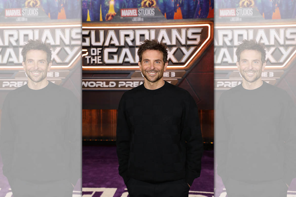 布萊德利庫柏出席《星際異攻隊3》好萊塢首映，別再說人家每次都躲在錄音室就能爽領片酬了。（漫威影業提供）