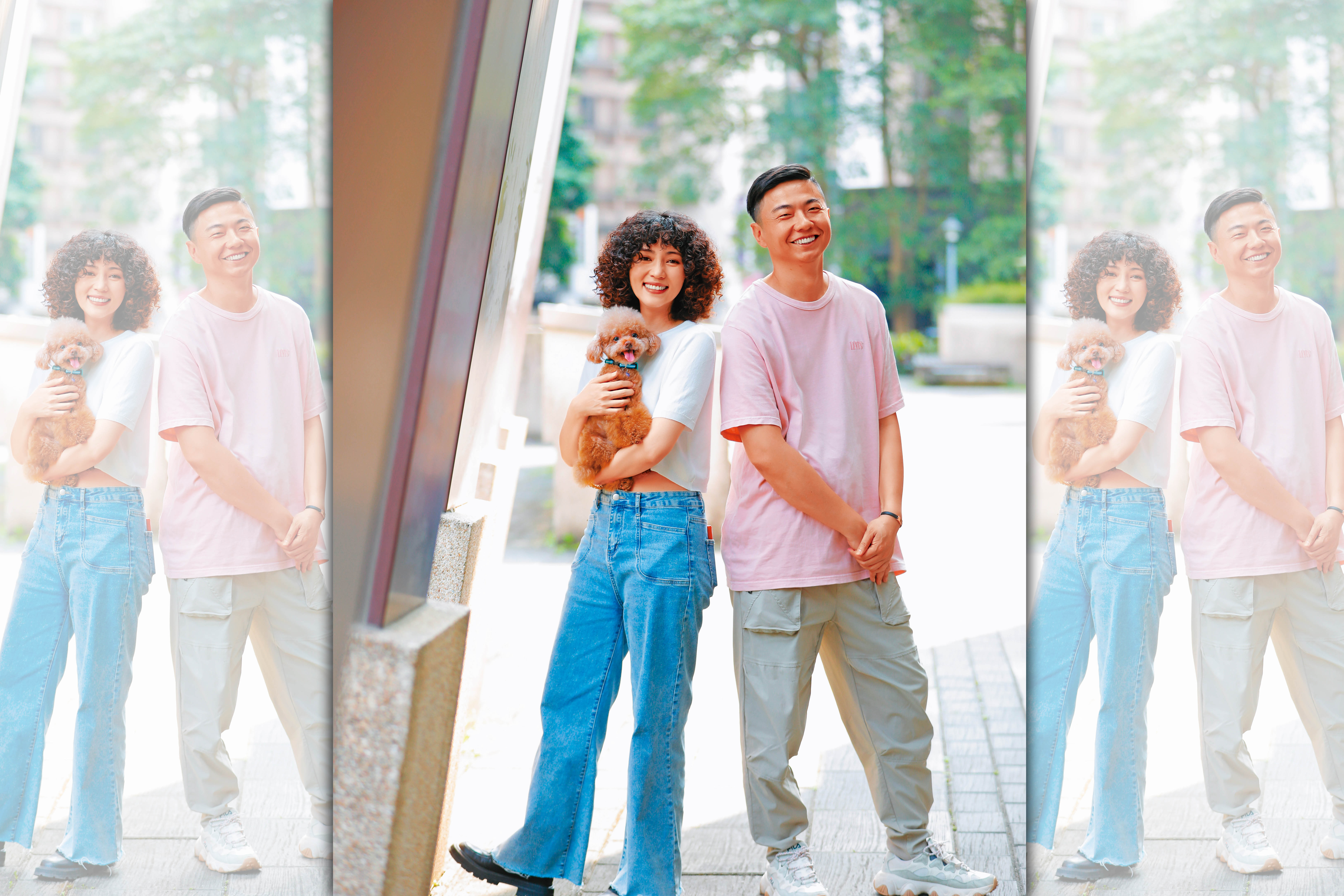 瑭霏（左）飼養的貴賓犬小虎挑食又愛亂撒尿，希望熊爸（右）給她一點建議。