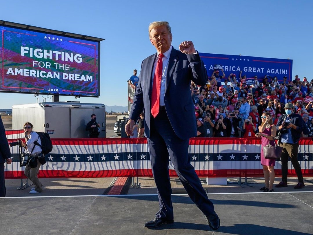 川普2020年爭取連任失敗，沒想到竟釀2021年1月6日的國會暴動事件。（翻攝自Donald Trump IG）