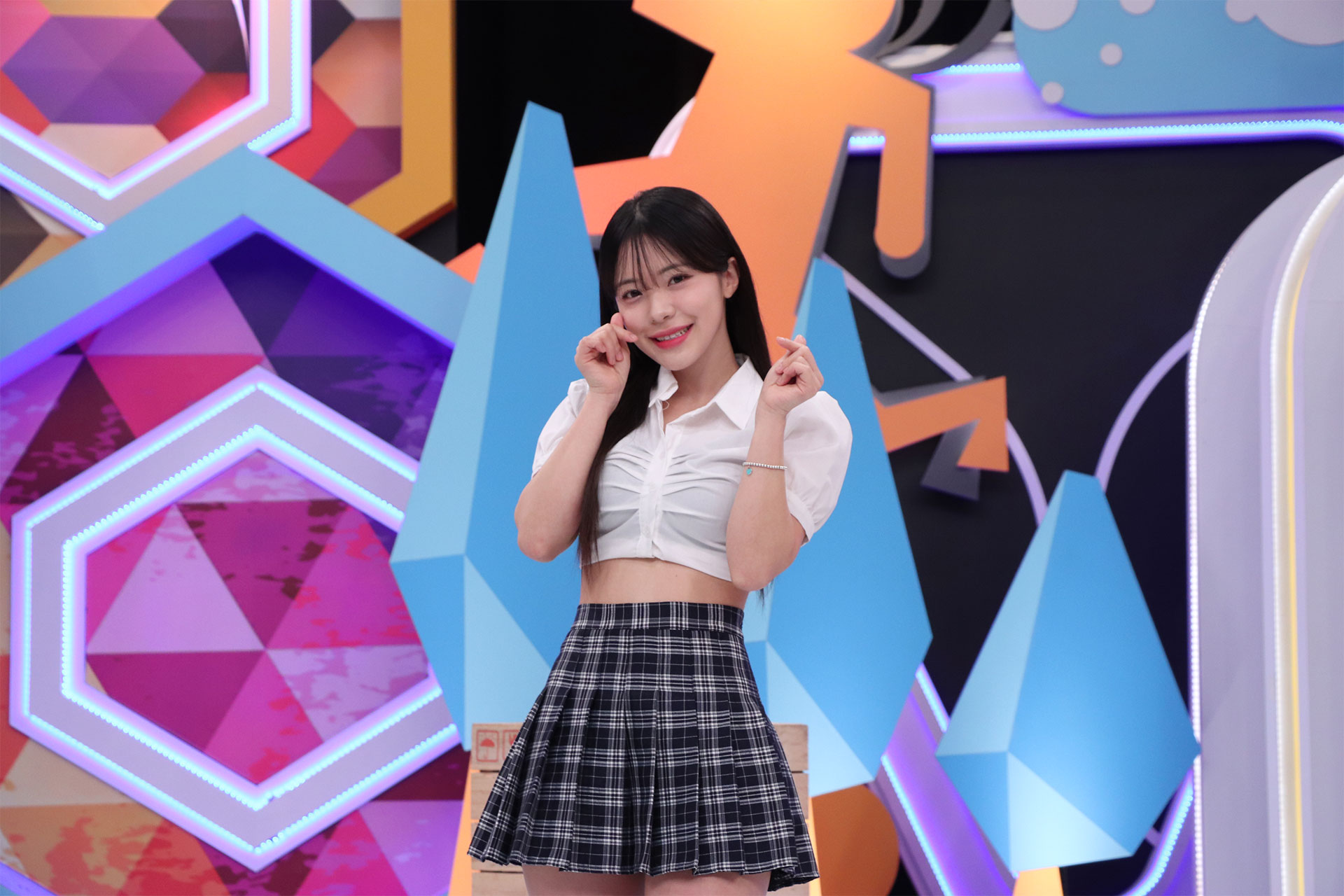 李多慧上《同學來了》錄影。（中天提供）