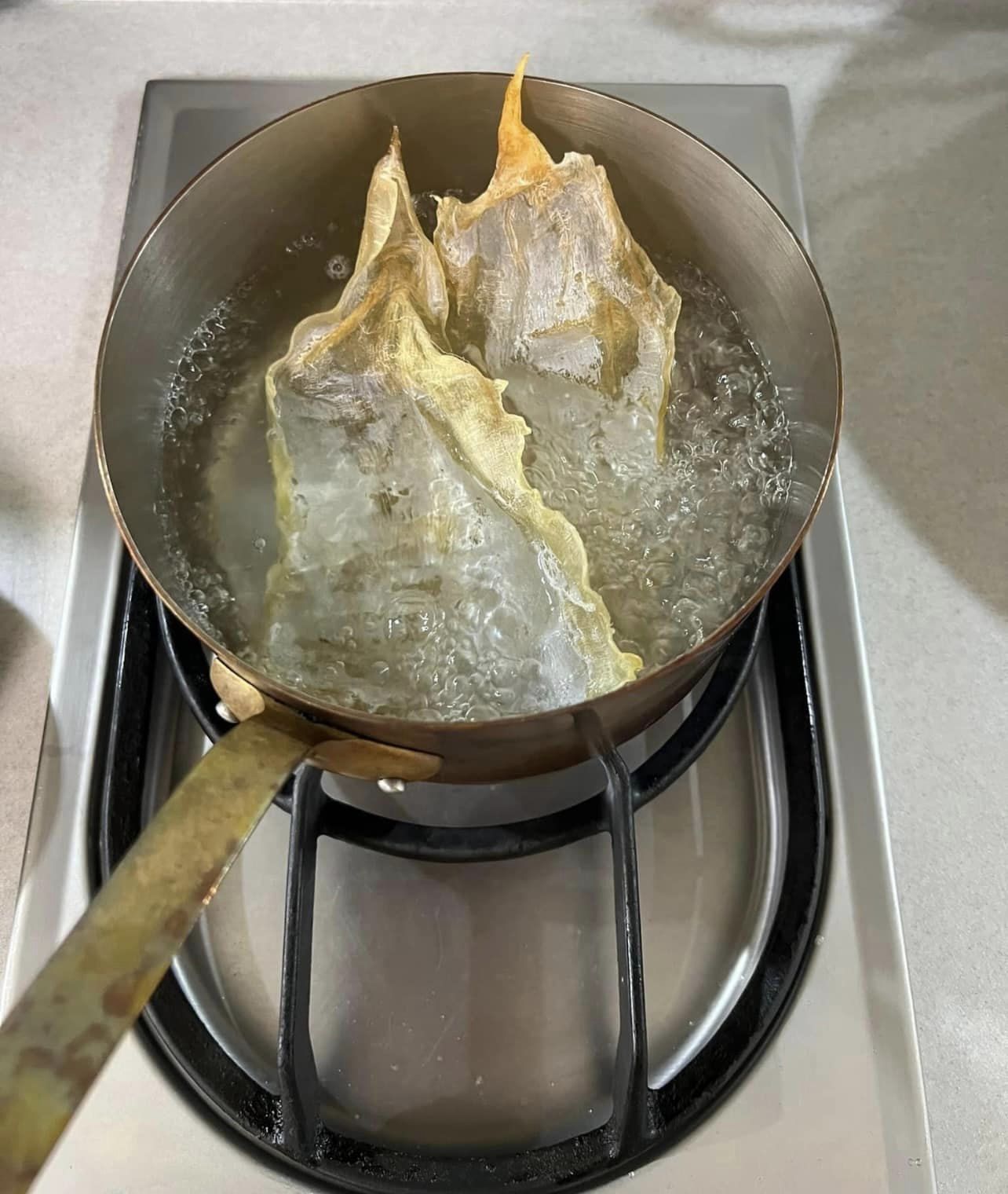 浸水後煮開。
