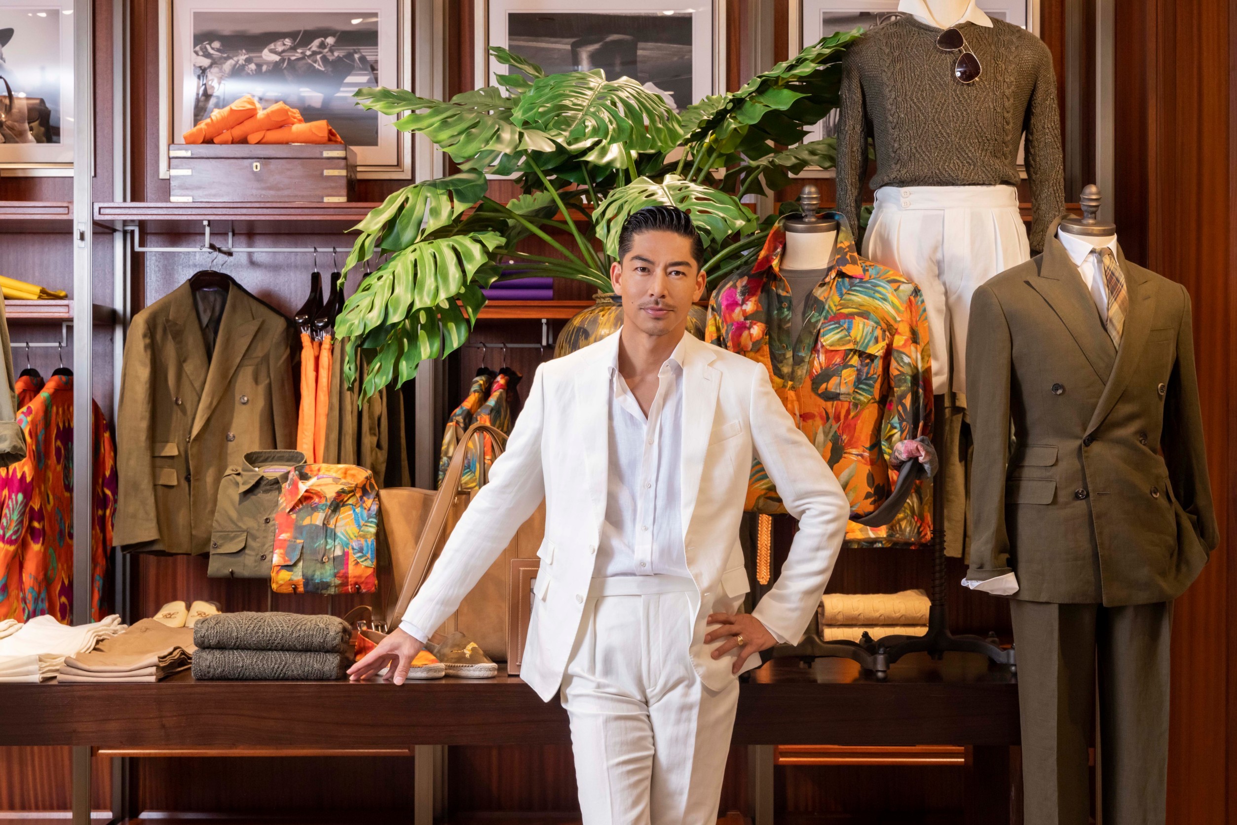 「國民姐夫」Akira回第二故鄉台南，出席雷夫羅倫之家台南頂級店的開幕式。（Ralph Lauren提供）