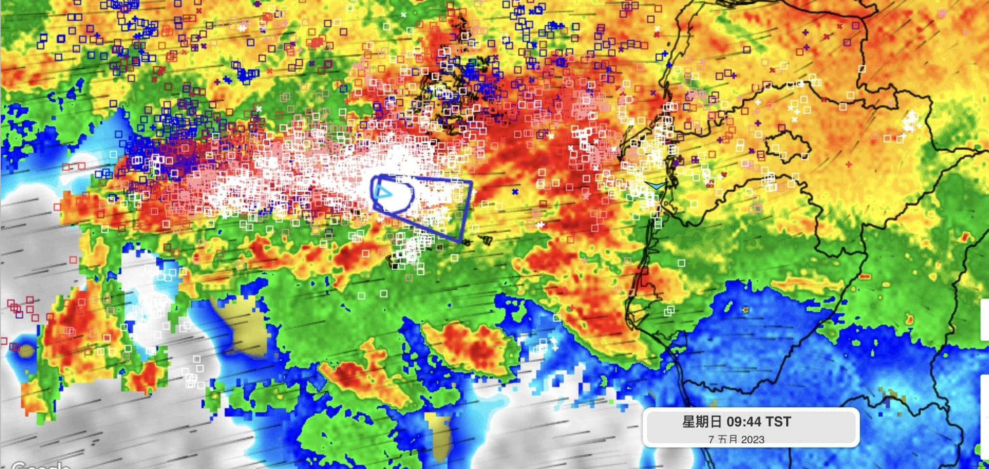 氣象達人彭啟明指出，這波還是屬於移動性鋒面，還不是典型梅雨鋒面。（翻攝自氣象達人彭啟明臉書）