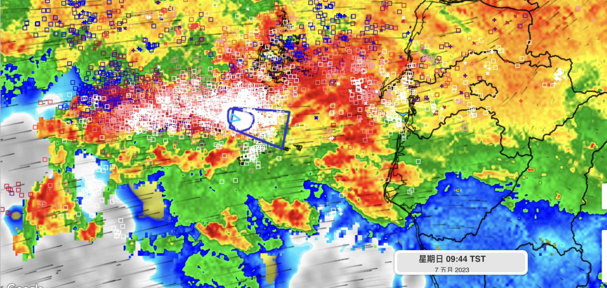 氣象達人彭啟明指出，這波還是屬於移動性鋒面，還不是典型梅雨鋒面。（翻攝自氣象達人彭啟明臉書）