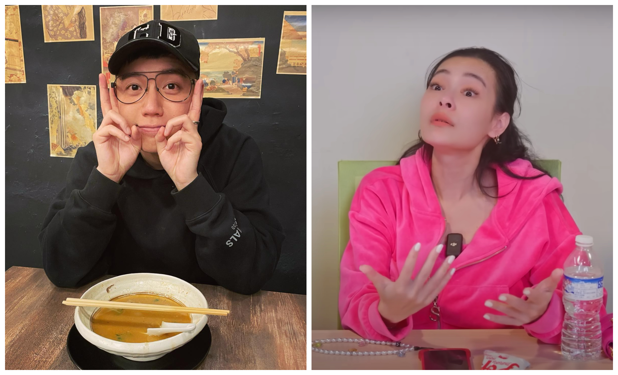 Toyz（左圖）開直播討論王思佳（右圖）假包風波。（翻攝Toyz臉書、王思佳YouTube頻道）