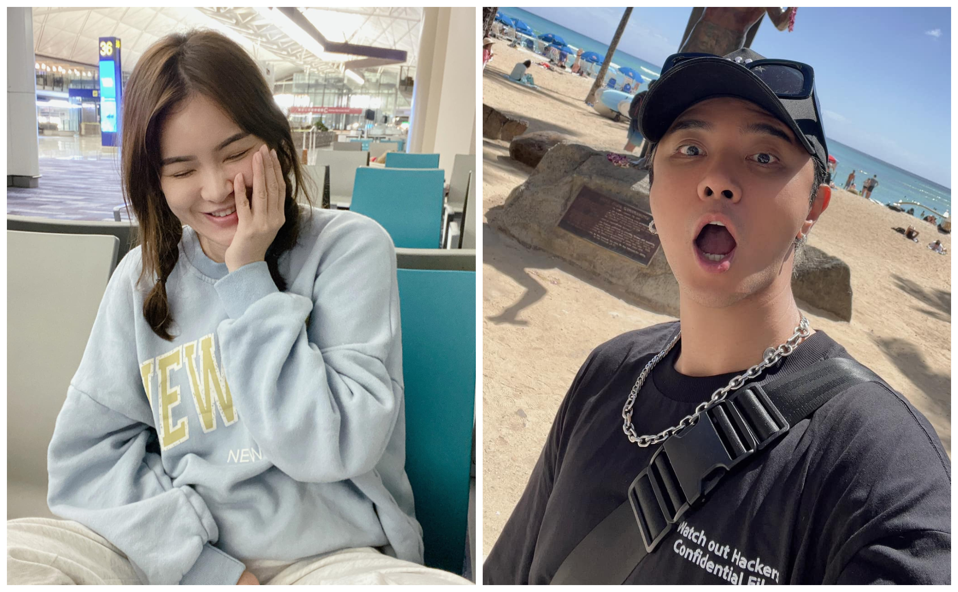 陳沂（左圖）深夜開直播，羅志祥（右圖）現身觀看。（翻攝陳沂臉書、羅志祥臉書）