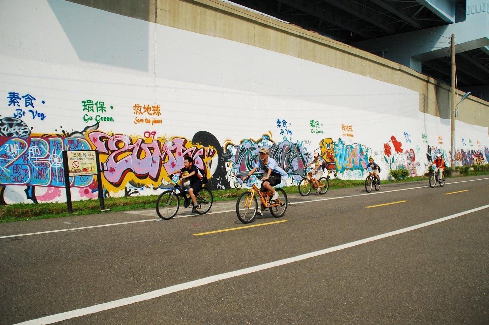 台北市「7處河濱塗鴉區」即起開放。(北市府水利處提供)