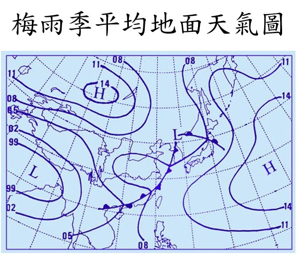 鄭明典分享梅雨期所有接近台灣鋒面系統的地面天氣圖合成。(翻攝自臉書@鄭明典)