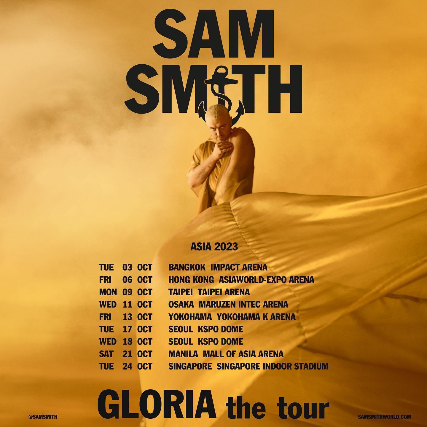 山姆史密斯的「Gloria the tour」預計10月來台開唱。(翻攝自Sam Smith臉書)