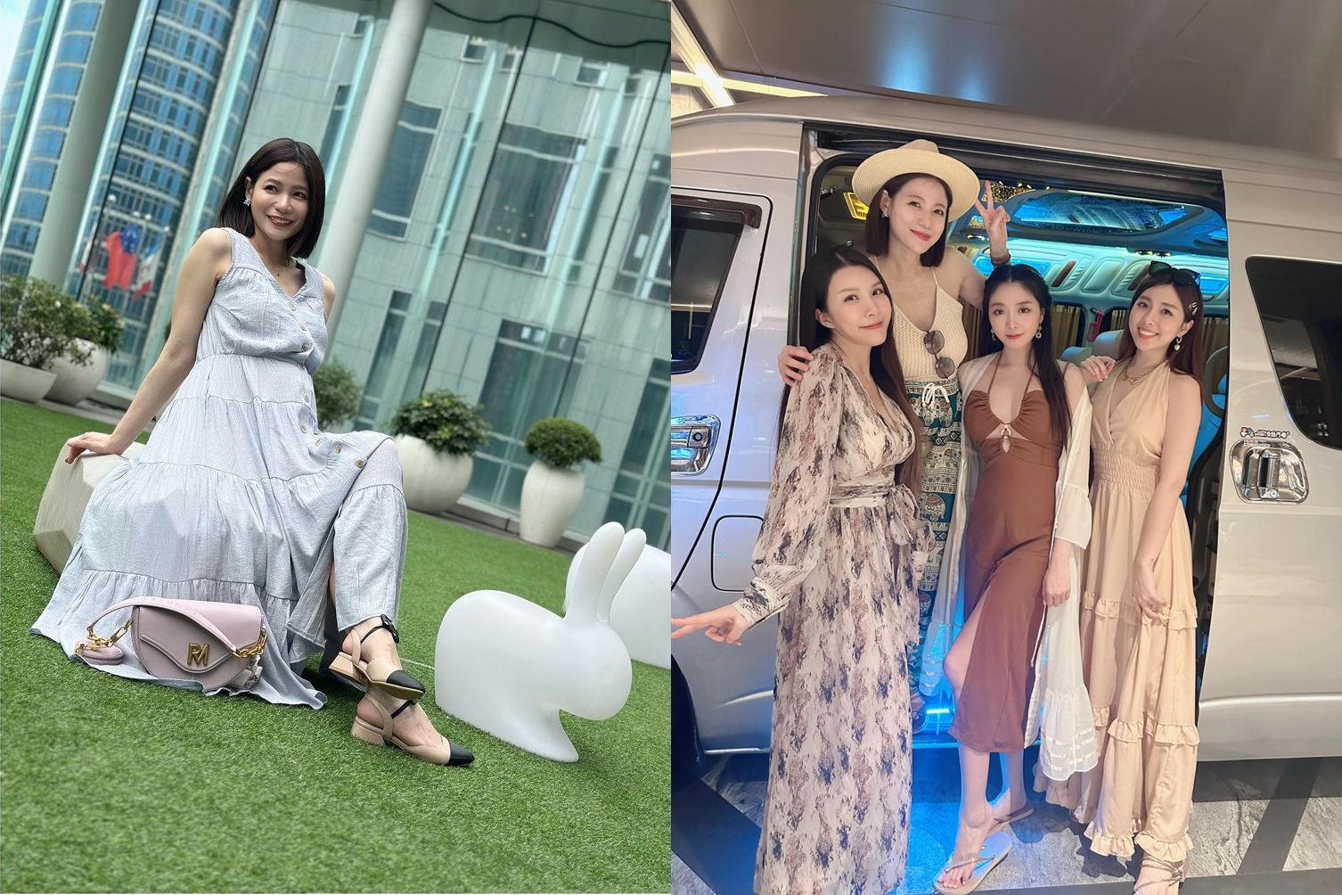 蘿莉塔坐飛機把椅子後仰，結果被後座夫妻要求：「椅背竪直，我有小孩。」身為孕婦的她因此覺得委屈。（翻攝IG）