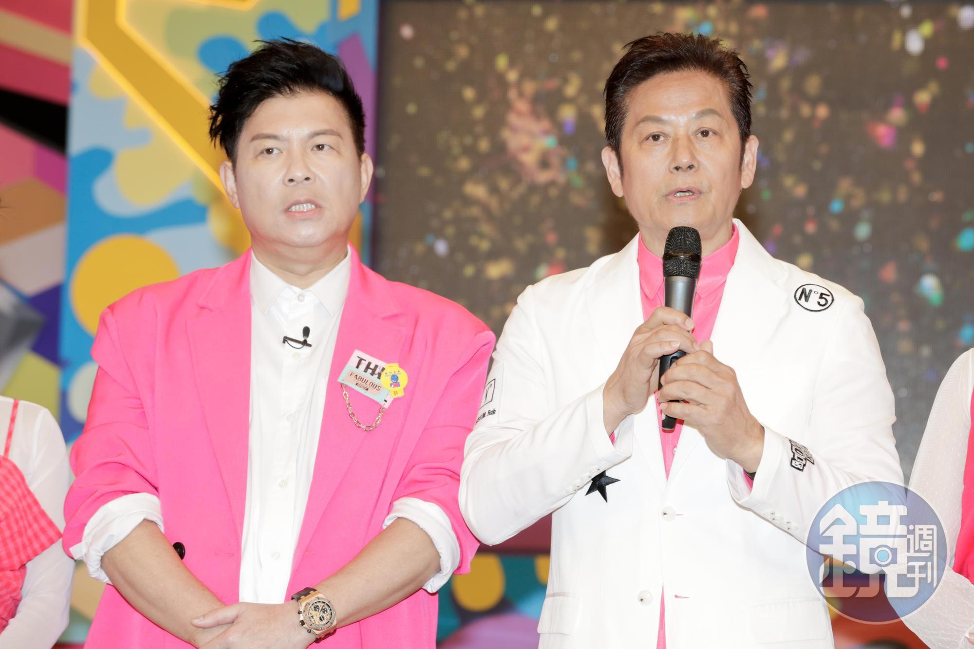 曾國城(左)、徐乃麟(右)錄影前接受媒體訪問。