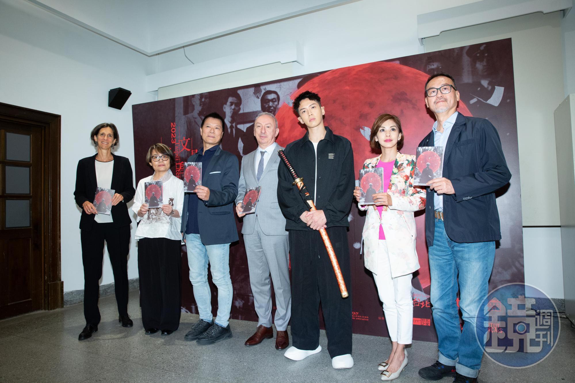 2023臺北文學。閱影展開跑,包括台北市文化局長蔡詩萍、嘉賓柯震東、策展人楊元鈴以及法國在台協會主任公孫孟等人出席。