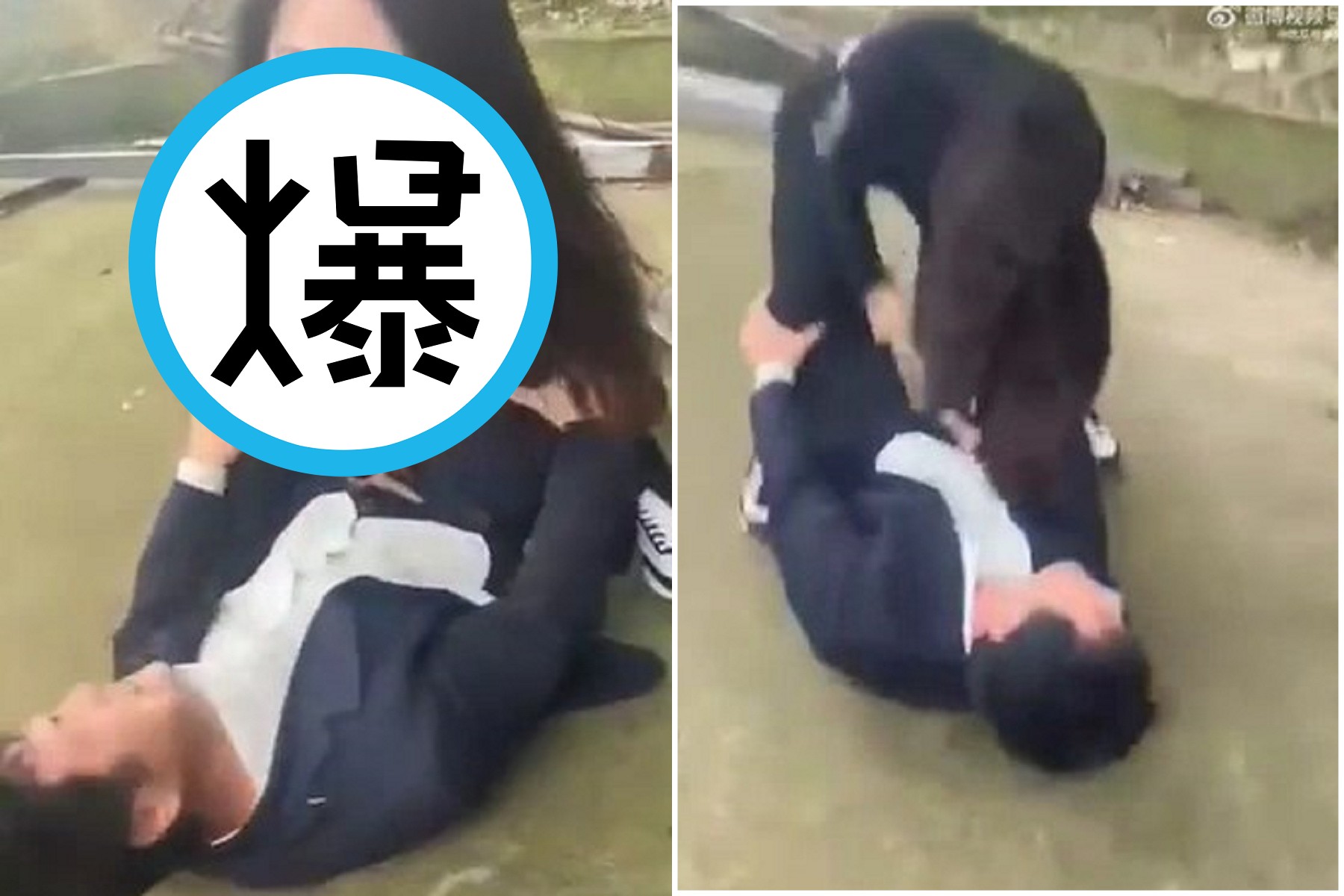 女人當自強？「手扒雞」更勝「爆橘拳」，讓男人痛不欲生。（翻自微博）